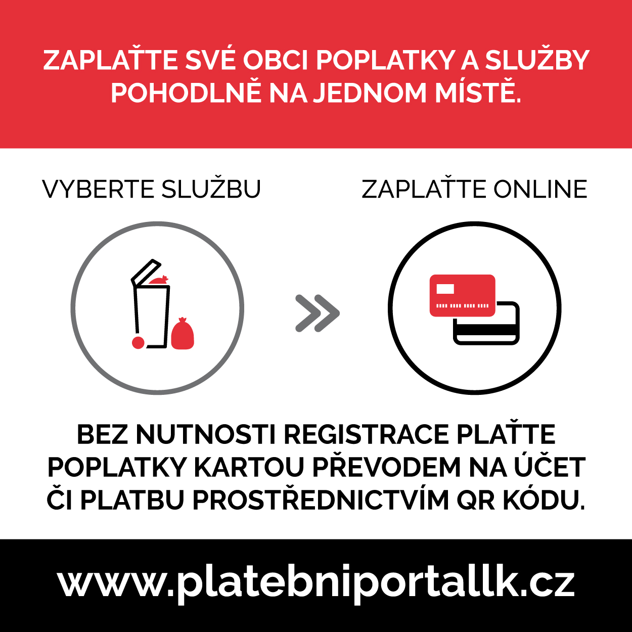 Zaplaťte své obci poplatky a služby pohodlně na jednom místě. Bez nutnosti registrace plaťte poplatky kartou, převodem na účet či platbu prostřednictvím QR kódu — Platební portál Libereckého kraje, platebniportallk.cz