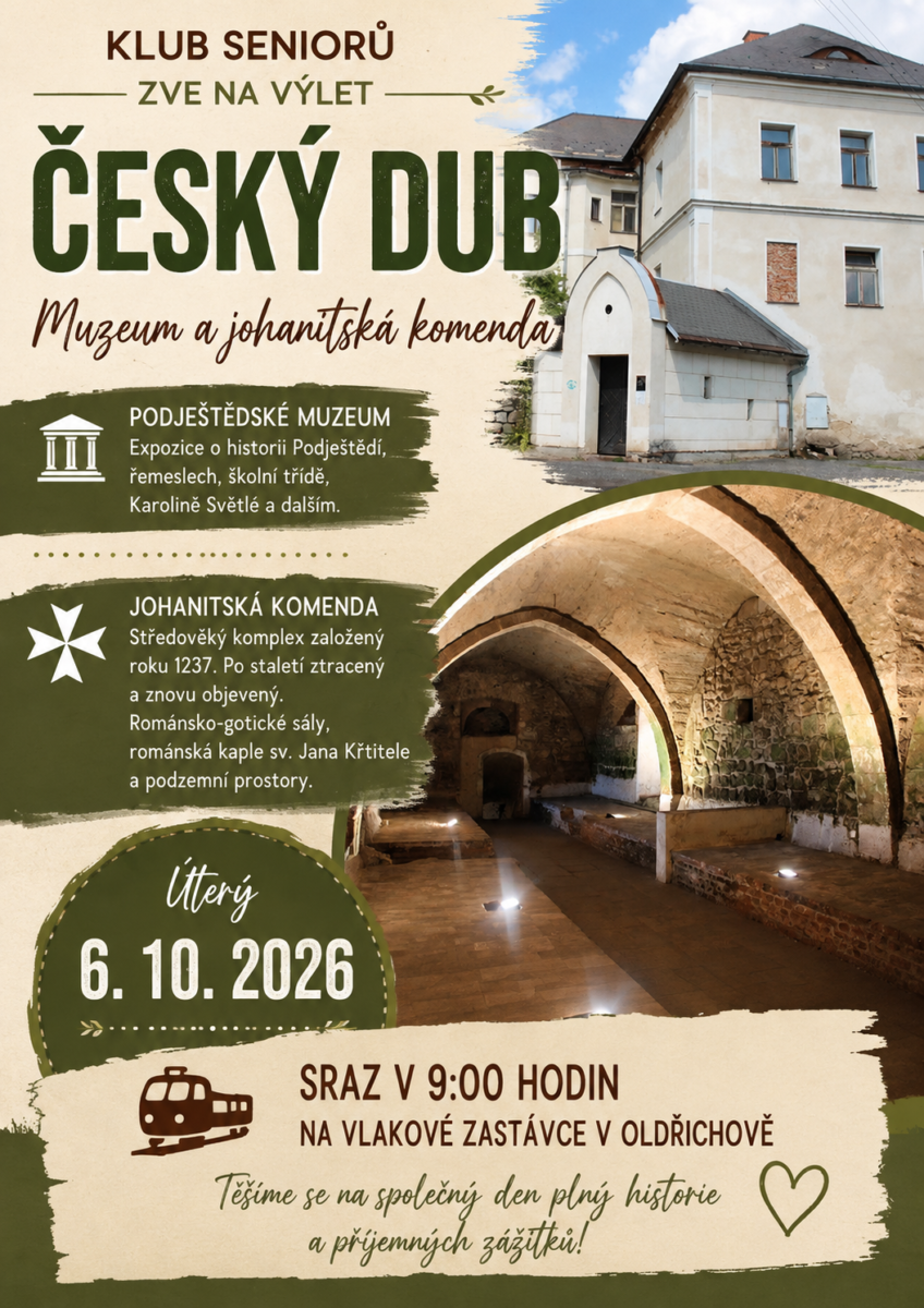 Klub seniorů – výlet do Podještědského muzea a johanitské komendy